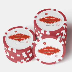Las Vegas Casino bestemming bruiloft rood wit Poker Chips