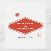 Las Vegas Casino bestemming bruiloft rood wit Wijn Etiket (Enkel label)