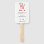 Las Vegas Casino Bestemming Huwelijk Rood Handwaaier (Achterkant)