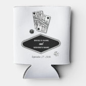 Las Vegas Casino Bestemming Huwelijk Zwart Wit Blikjeskoeler (Voorkant)