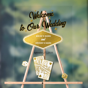 Las Vegas Casino Bestemming Wedding Gold Acryl Bord