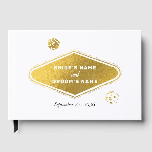 Las Vegas Casino Bestemming Wedding Gold Gastenboek (Voorkant)