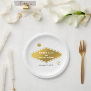 Las Vegas Casino Bestemming Wedding Gold Papieren Bordje