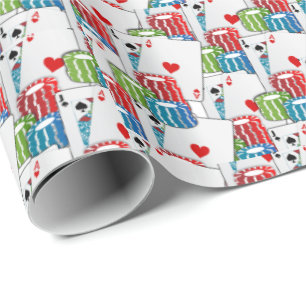 Las Vegas Casino Blackjack Kaarten en chips Cadeaupapier