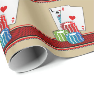 Las Vegas Casino Blackjack-kaarten en chips op tv Cadeaupapier