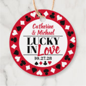 Las Vegas Casino Bruiloft Rood & Zwart Bedankjes Labels (Achterkant)