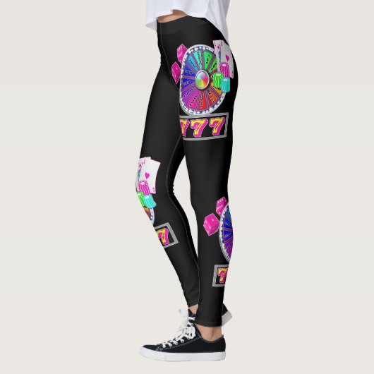 Las Vegas Casino Cards Chips Dice 7 en Wheel Leggings (Links)