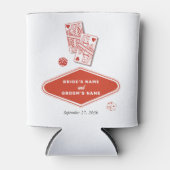 Las Vegas Casino Destination Wedding Red White Blikjeskoeler (Voorkant)