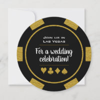 Las Vegas Casino Gold en Black Poker Chip Wedding