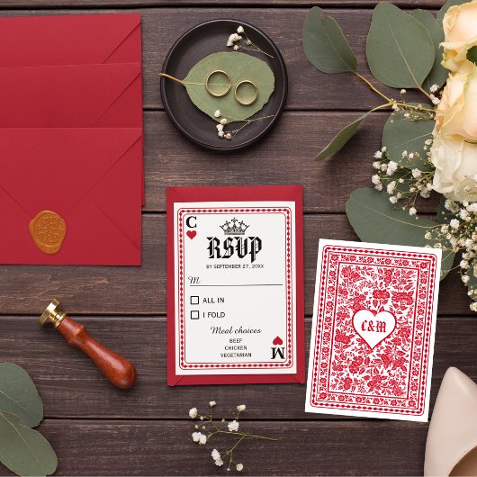 Las Vegas Casino Jouer Carte Mariage RSVP