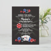 Las Vegas Casino Night Anniversaire Invitation de  (Debout devant)