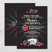 Las Vegas Casino Night Anniversaire Invitation de  (Devant / Derrière)