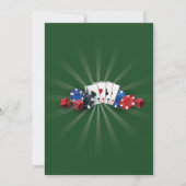 Las Vegas Casino Nuit Anniversaire Fête Invitation (Dos)