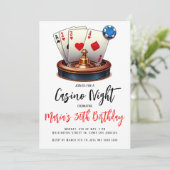 Las Vegas Casino Nuit Anniversaire Fête Invitation (Debout devant)