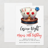 Las Vegas Casino Nuit Anniversaire Fête Invitation (Devant / Derrière)