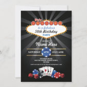 Las Vegas Casino Nuit Anniversaire Invitation Part (Devant)