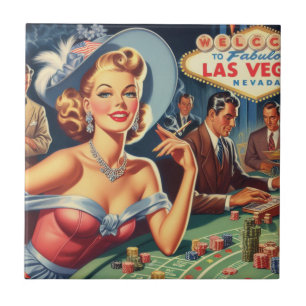  Las Vegas Casino Pin Up Tegeltje