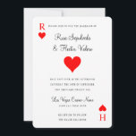 Las Vegas Casino Poker jouer carte Invitation<br><div class="desc">Conçu comme un as de coeurs jouant la carte avec les initiales de la mariée et du marié. Parfait pour un casino,  un thème de poker ou un mariage de Las Vegas. Le texte de style rétro lui donne une torsion de hanche. Carte RSVP correspondante :</div>