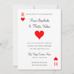 Las Vegas Casino Poker jouer carte Invitation<br><div class="desc">Conçu comme un as de coeurs jouant la carte avec les initiales de la mariée et du marié. Parfait pour un casino,  un thème de poker ou un mariage de Las Vegas. Le texte de style rétro lui donne une torsion de hanche. Carte RSVP correspondante :</div>