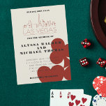 Las Vegas Casino Skyline Faire-part de mariage<br><div class="desc">Un faire-part de mariage moderne et amusant pour invitation vos invités à votre événement à Las Vegas! Cette invitation comprend des graphismes en couleur rouge, un rendu moderne de la ligne d'horizon de Las Vegas, ainsi que des polices et du texte entièrement personnalisables sur arrière - plan crème d'ivoire. À...</div>