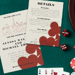 Las Vegas Casino Skyline Mariage Détails Carte<br><div class="desc">Une carte d'enceinte pour les détails de faire-part de mariage ludique et moderne pour informer vos invités sur votre événement à Las Vegas! Ce boîtier de détails d'invitation comprend des cartes graphiques en rouge gras, un rendu moderne de la ligne d'horizon de Las Vegas, ainsi que des polices et du...</div>