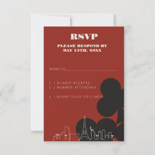 Las Vegas Casino Skyline Wedding Cartes RSVP