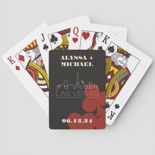 Las Vegas Casino Skyline Wedding Favoriet Pokerkaarten (Achterkant)
