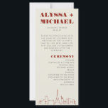 Las Vegas Casino Skyline Wedding Programme<br><div class="desc">Un programme de mariage amusant et moderne de destination Las Vegas skyline qui ajoutera des détails spéciaux personnalisés à votre événement Las Vegas! Ce programme de mariage est doté d'un rendu d'horizon moderne de Las Vegas, et de police et de texte entièrement personnalisables sur l'arrière - plan crème d'ivoire. Idéal...</div>