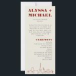 Las Vegas Casino Skyline Wedding Programme<br><div class="desc">Un programme de mariage amusant et moderne de destination Las Vegas skyline qui ajoutera des détails spéciaux personnalisés à votre événement Las Vegas! Ce programme de mariage est doté d'un rendu d'horizon moderne de Las Vegas, et de police et de texte entièrement personnalisables sur l'arrière - plan crème d'ivoire. Idéal...</div>