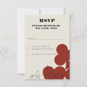 Las Vegas Casino Skyline Wedding RSVP Kaarten Kaartje