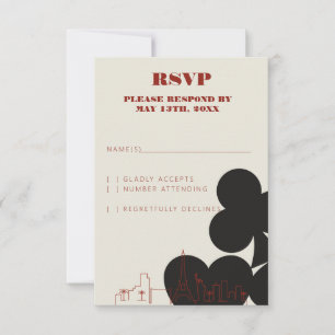 Las Vegas Casino Skyline Wedding RSVP Kaarten Kaartje