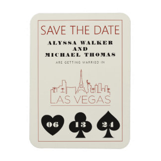 Las Vegas Casino Skyline Wedding Sla de datum op Magneet