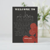 Las Vegas Casino Skyline Wedding Welcome Bag Kaart (Staand voorkant)
