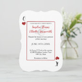 Las Vegas Casino speelkaarten Red Hearts Wedding Kaart (Staand voorkant)