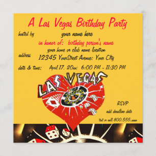 Las Vegas Casino Theme Birthday Party Kaart