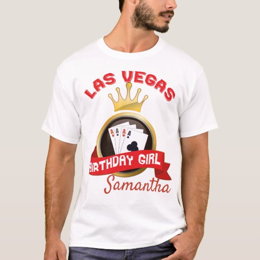 Las Vegas Casino Verjaardagsfeest Custom T-Shirt (Voorkant)