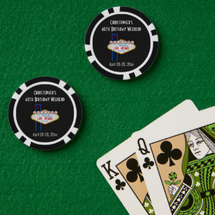 Las Vegas Casino Verjaardagsfeest Vakantie Trip Poker Chips