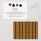Las Vegas Casino Zwart Goud Wit Bruiloft Details Informatiekaartje (Voorkant / Achterkant)