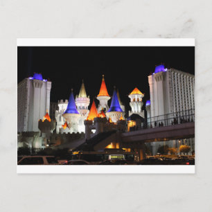 Las Vegas Castle Hotel Gaming Vegas City Colorful Briefkaart