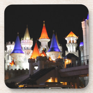 Las Vegas Castle Hotel Gaming Vegas City Colorful Drankjes Onderzetter