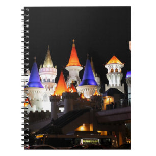 Las Vegas Castle Hotel Gaming Vegas City Colorful Notitieboek