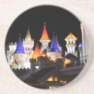 Las Vegas Castle Hotel Gaming Vegas City Colorful Zandsteen Onderzetter