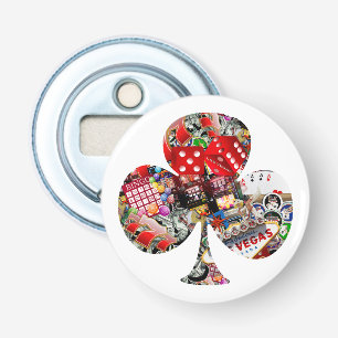 Las Vegas 'Club'-spelkaartvorm Button Flesopener
