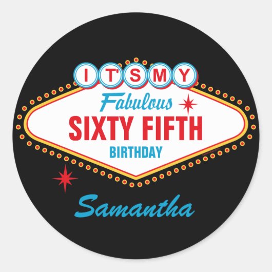 Las Vegas Custom Ronde Sticker (Voorkant)