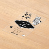 Las Vegas Destination Casino Lucky in Love Wedding Acryl Uitnodigingen (Laagn)