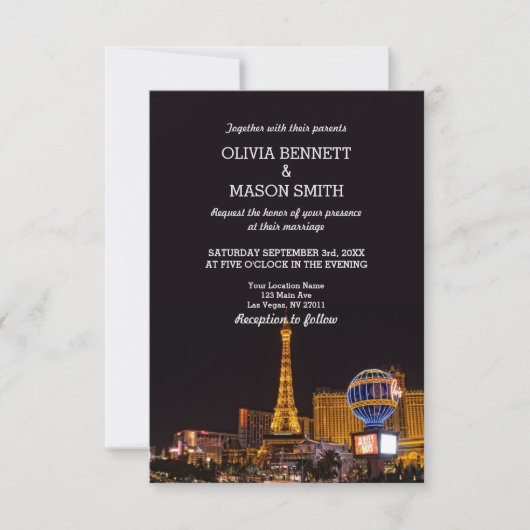 Las Vegas Destination Mariage Invitation (Devant)