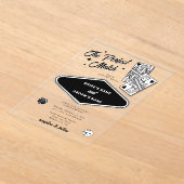 Las Vegas Destination Perfect Match Wedding Zwart Acryl Uitnodigingen (Laagn)