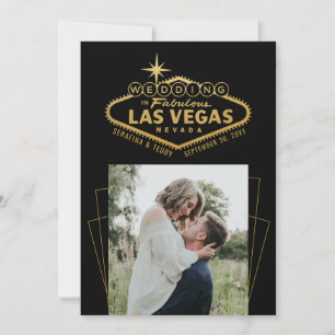 Las Vegas Destination Wedding Black Gold Foto Save The Date