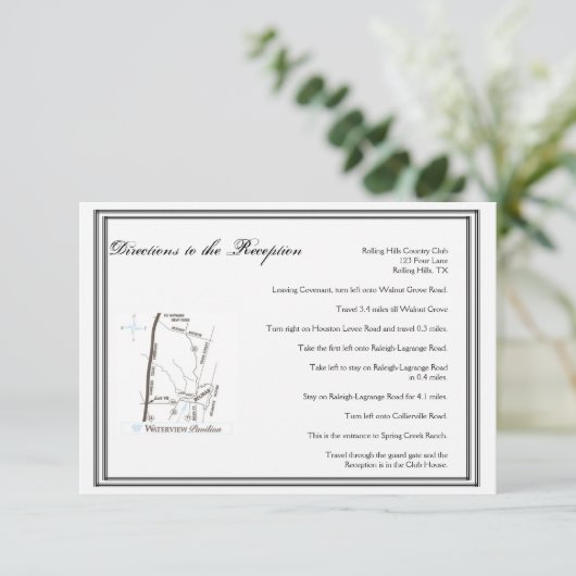 Las Vegas Destination Wedding Directions Informatiekaartje (Staand voorkant)