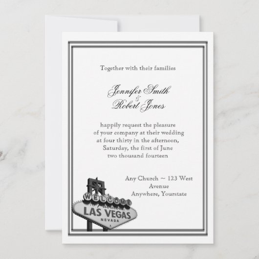 Las Vegas Destination Wedding Invitation Kaart (Voorkant)